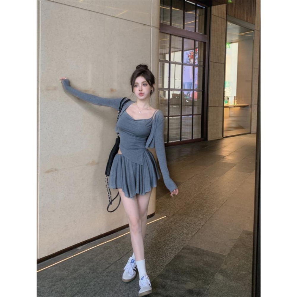 Number28 - (三件式套裝)小外套+背心+鬆緊褲裙 286307-細節圖4