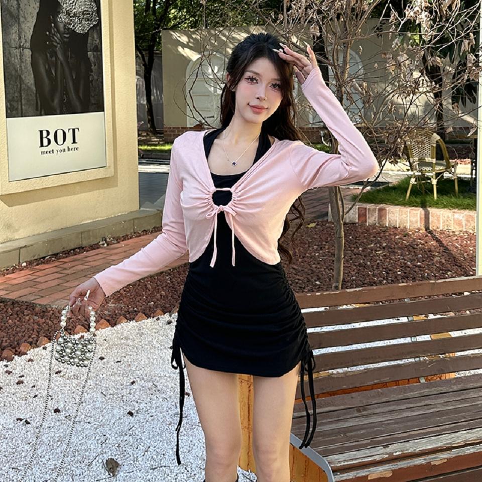 Number28 - (兩件式)綁帶小外套+抽繩連身裙 286306-細節圖7