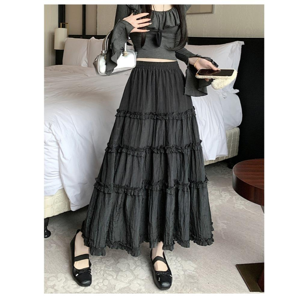 Number28 - 鬆緊腰蛋糕長裙 286243-細節圖4