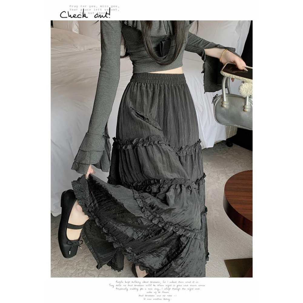 Number28 - 鬆緊腰蛋糕長裙 286243-細節圖5