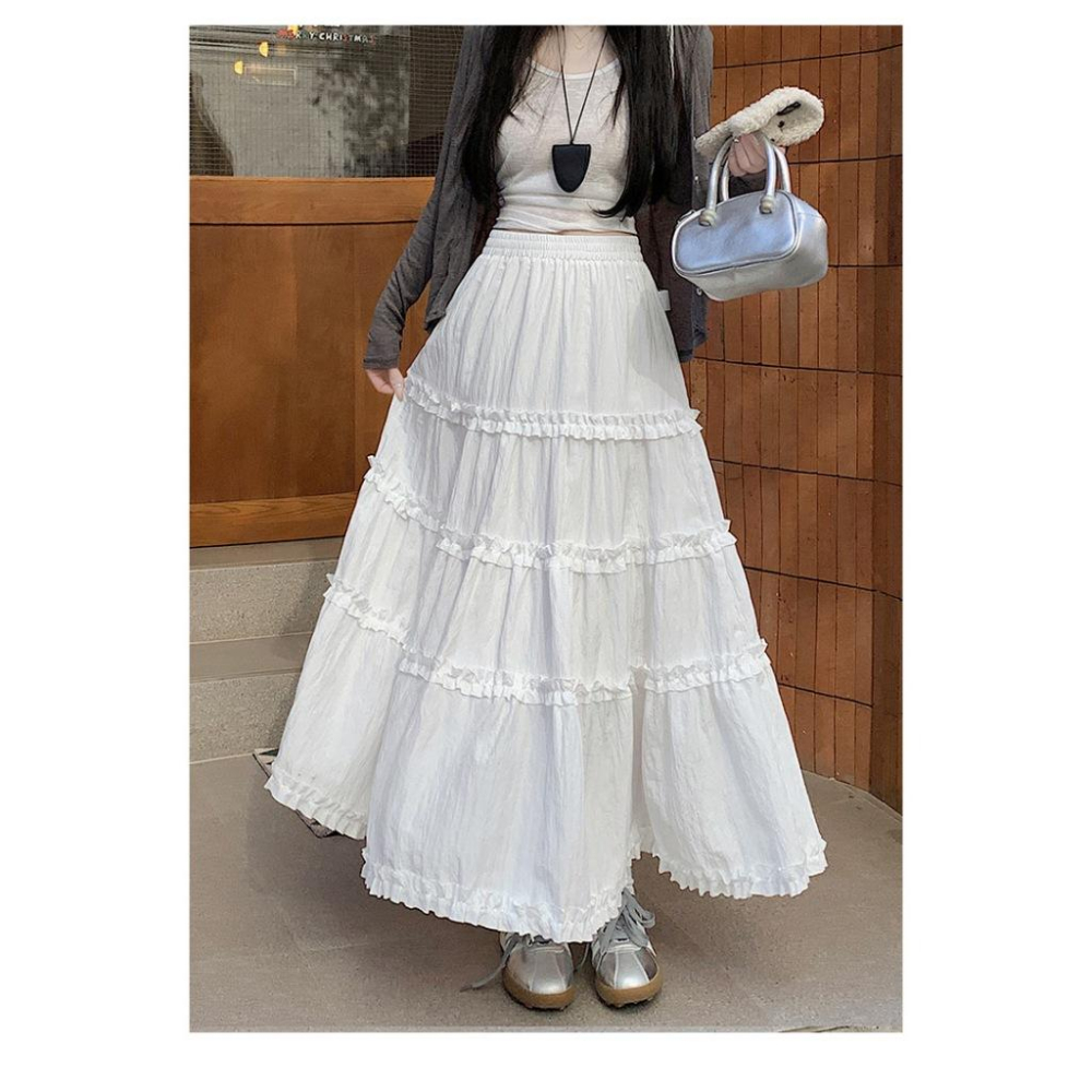 Number28 - 鬆緊腰蛋糕長裙 286243-細節圖9