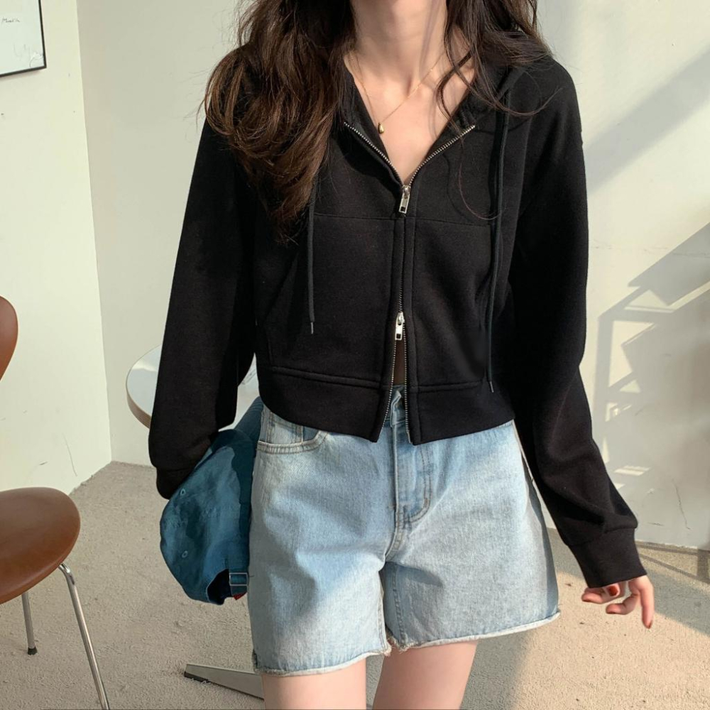 Number28 - 短版雙拉鍊連帽外套 286237-細節圖4