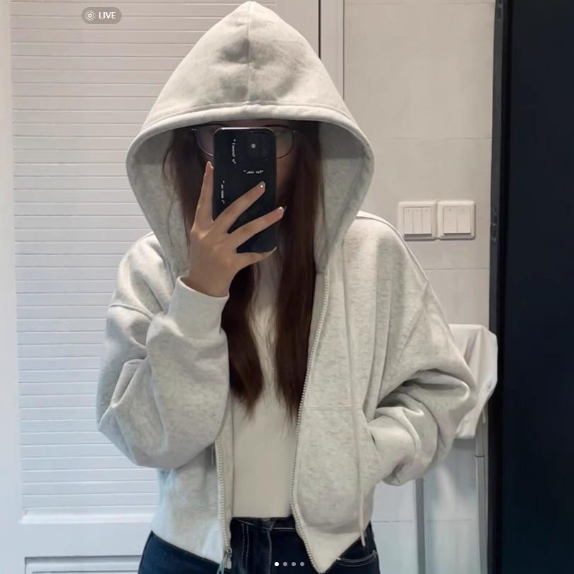 Number28 - 短版雙拉鍊連帽外套 286237-細節圖7