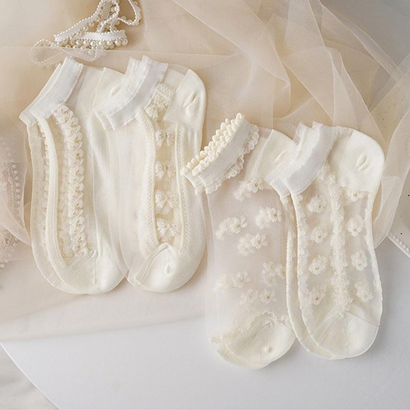 Number28 - 白色蕾絲襪子 282371-細節圖2
