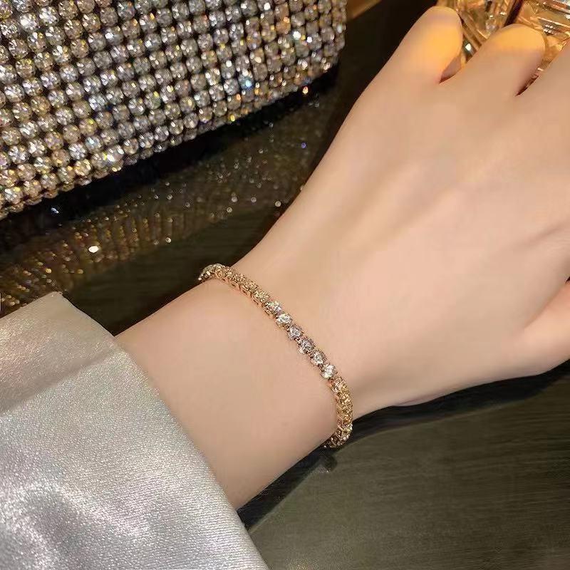 Number28 - 手鍊 時尚方形排鑽手鍊 282489-細節圖3