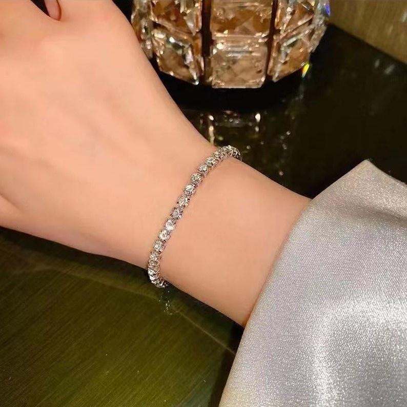 Number28 - 手鍊 時尚方形排鑽手鍊 282489-細節圖7