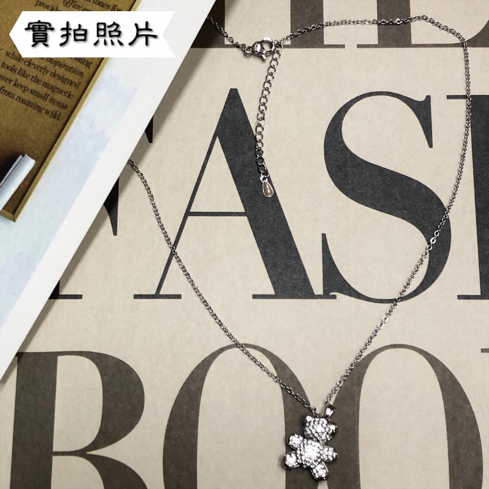 Number28 - S925銀鍊立體鑲鑽熊熊項鍊 282166-細節圖8