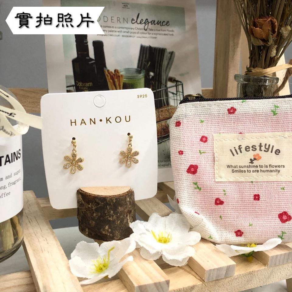 Number28 - S925銀針小花鑲鑽耳針式抗過敏耳環 282163-細節圖7