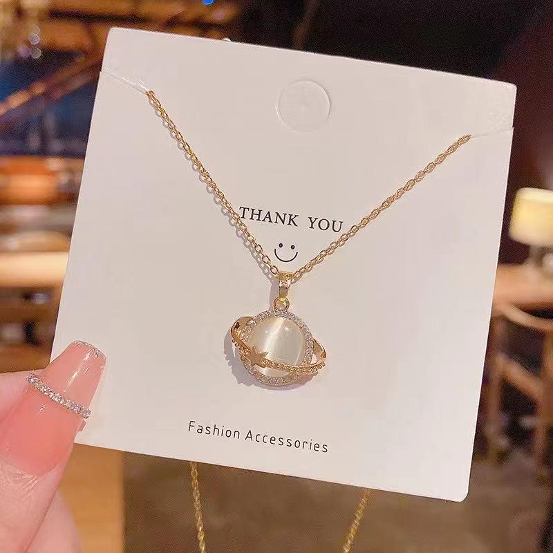 Number28 - S925鍍金星球鑲鑽項鍊 282278-細節圖4