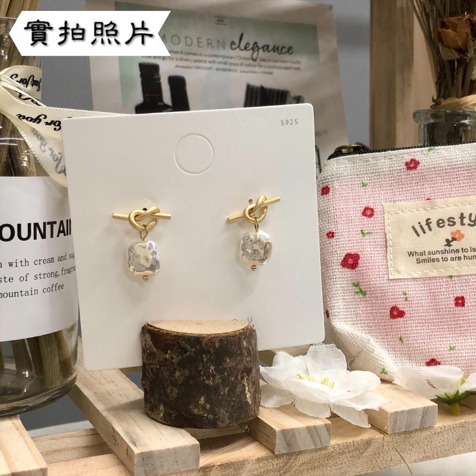 Number28 - 耳環 S925純銀鍍金愛心扭結耳針式抗過敏耳環 282165-細節圖7