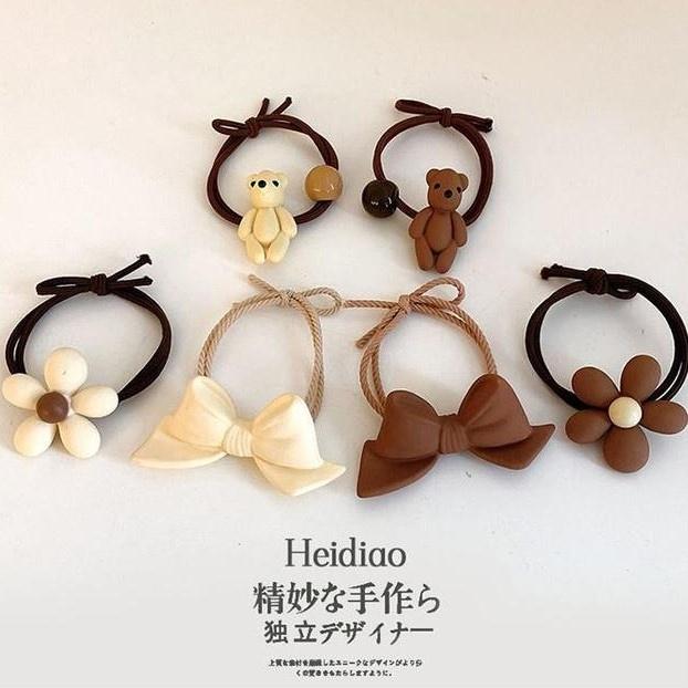 Number28 - 可愛小熊花朵蝴蝶結髮圈(共6入) 282377-細節圖8