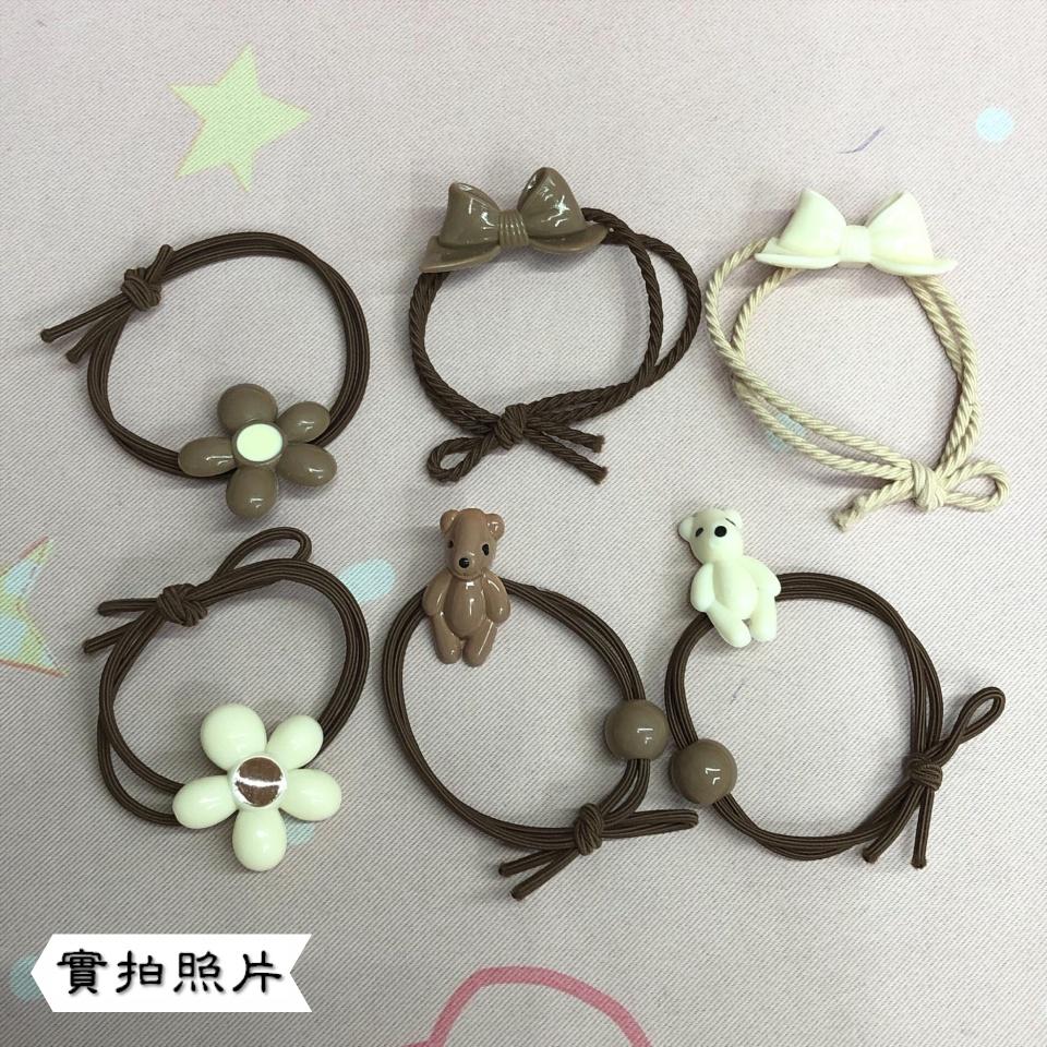 Number28 - 可愛小熊花朵蝴蝶結髮圈(共6入) 282377-細節圖9