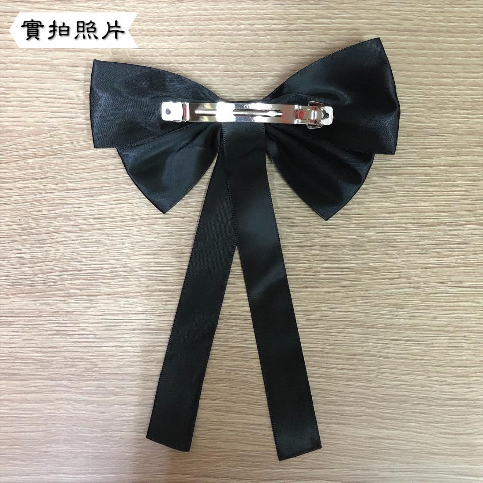 Number28 - 氣質黑色緞帶蝴蝶結彈簧髮夾 282375-細節圖7