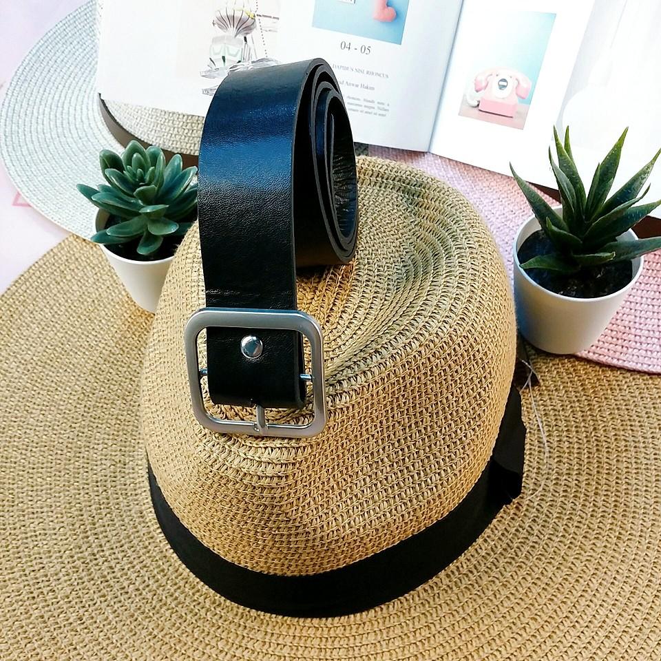 Number28 - 皮帶 簡約百搭環釦方型PU皮腰帶 #001-細節圖2