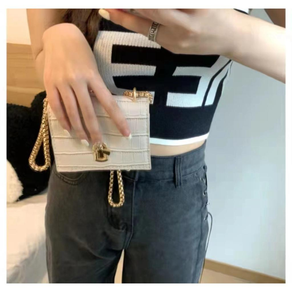 Number28 - 韓版新款仿鱷魚紋鍊條小廢包 282275-細節圖2