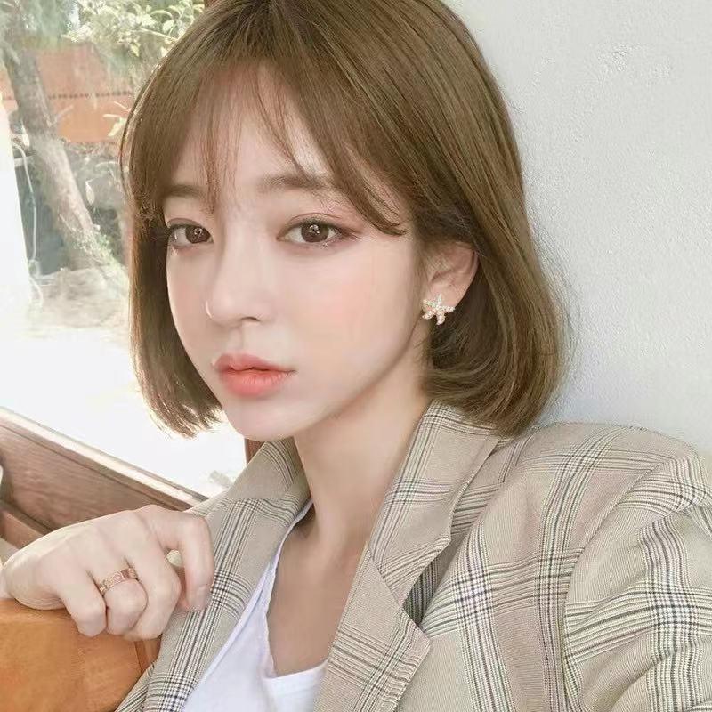 Number28 - 耳環 S925純銀鍍金可愛鑲珍珠海星耳針式抗過敏耳環 282161-細節圖2