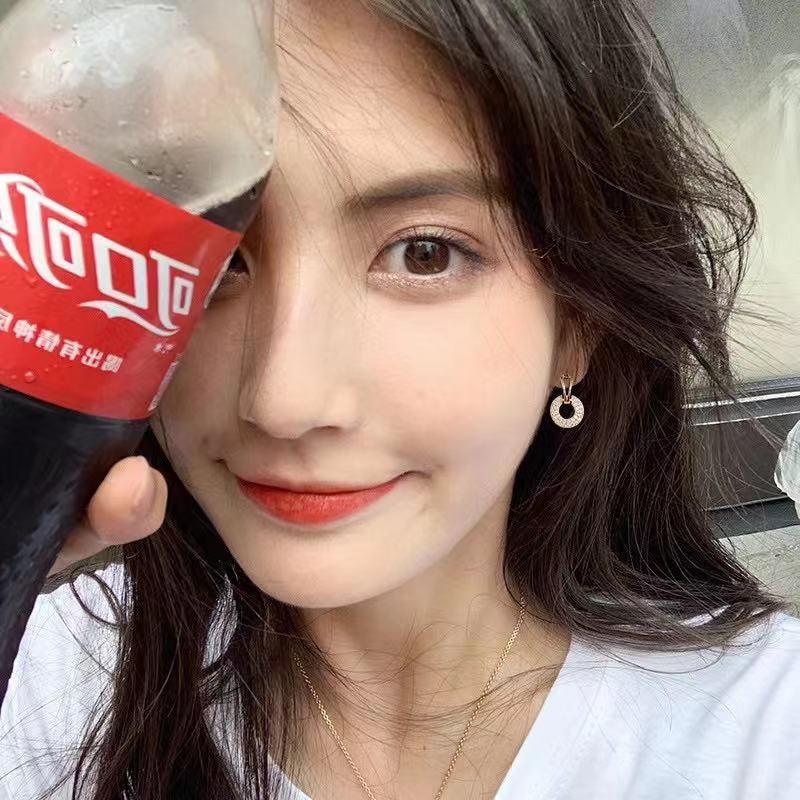 Number28 - 耳環 S925鍍金簡約圓邊鑲鑽耳針式抗過敏耳環 282160-細節圖4