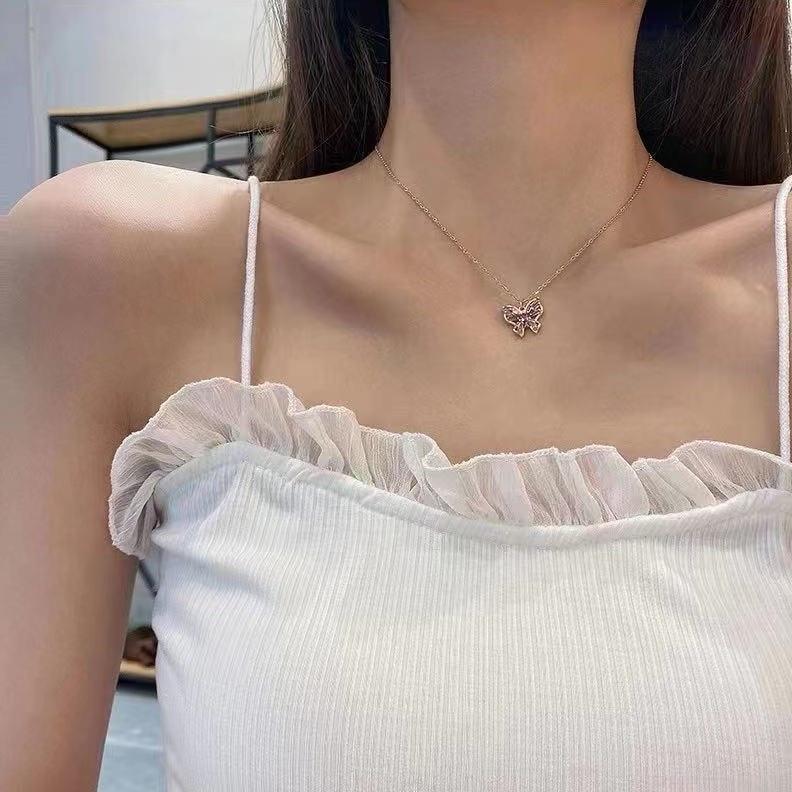 Number28 - 項鍊 韓版紫色蝴蝶造型鎖骨項鍊 282478-細節圖4