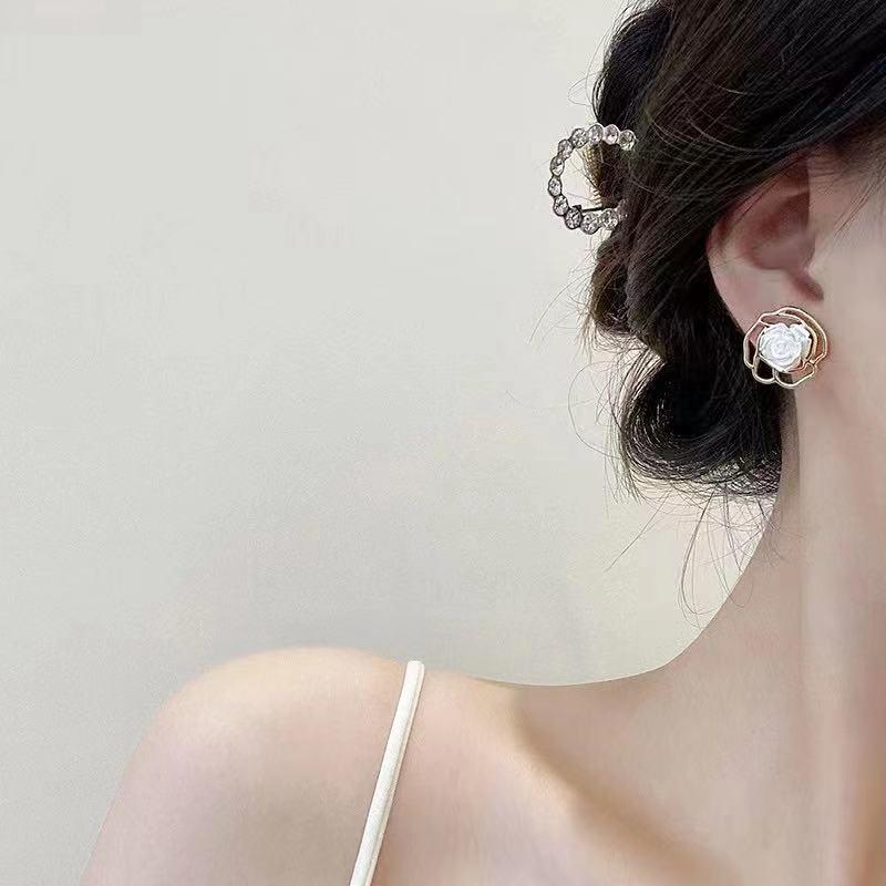 Number28 - 耳環 金邊花朵造型耳針式抗過敏耳環 282459-細節圖5