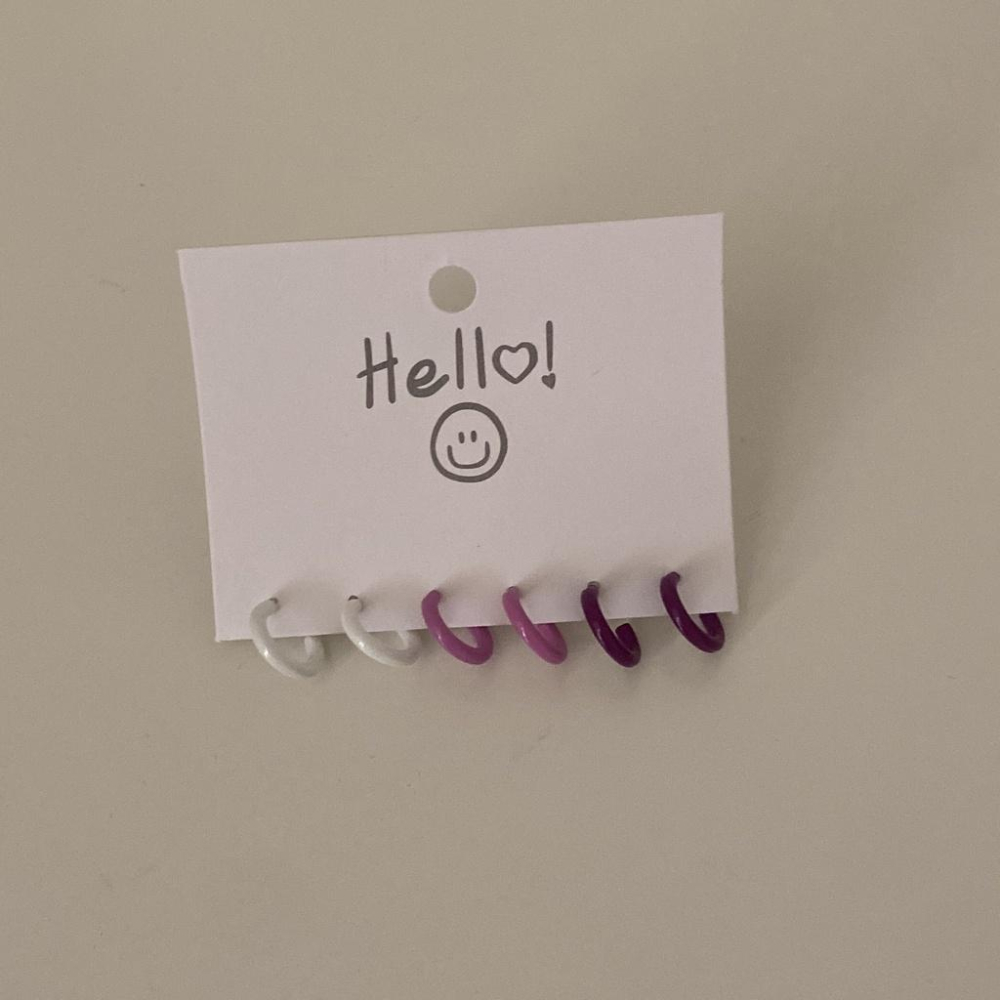 Number28 - 耳環 可愛風三色C形狀耳針式抗過敏耳環 282426-細節圖2