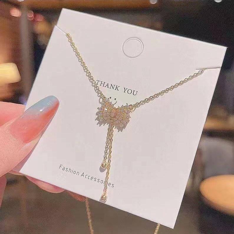 Number28 - 項鍊 韓版蝴蝶結造型鎖骨項鍊 282473-細節圖2