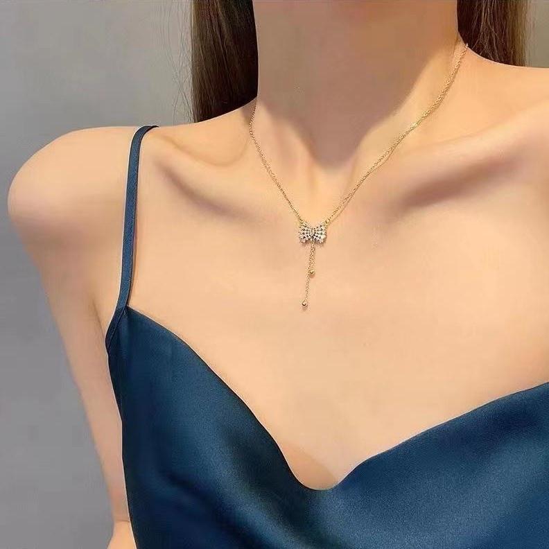 Number28 - 項鍊 韓版蝴蝶結造型鎖骨項鍊 282473-細節圖3