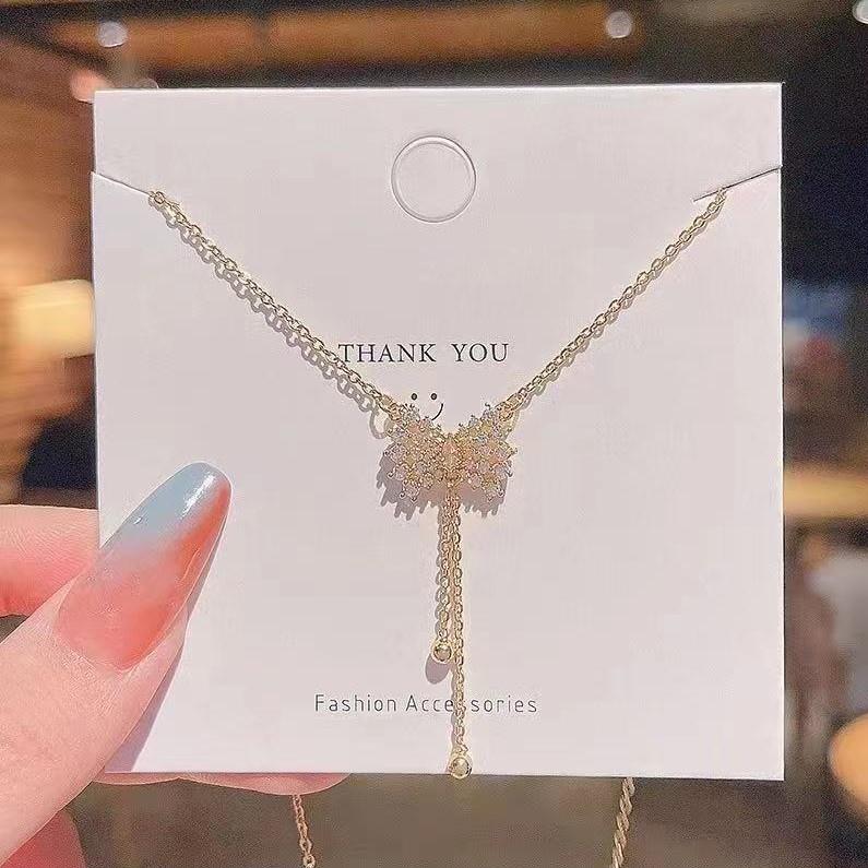 Number28 - 項鍊 韓版蝴蝶結造型鎖骨項鍊 282473-細節圖6