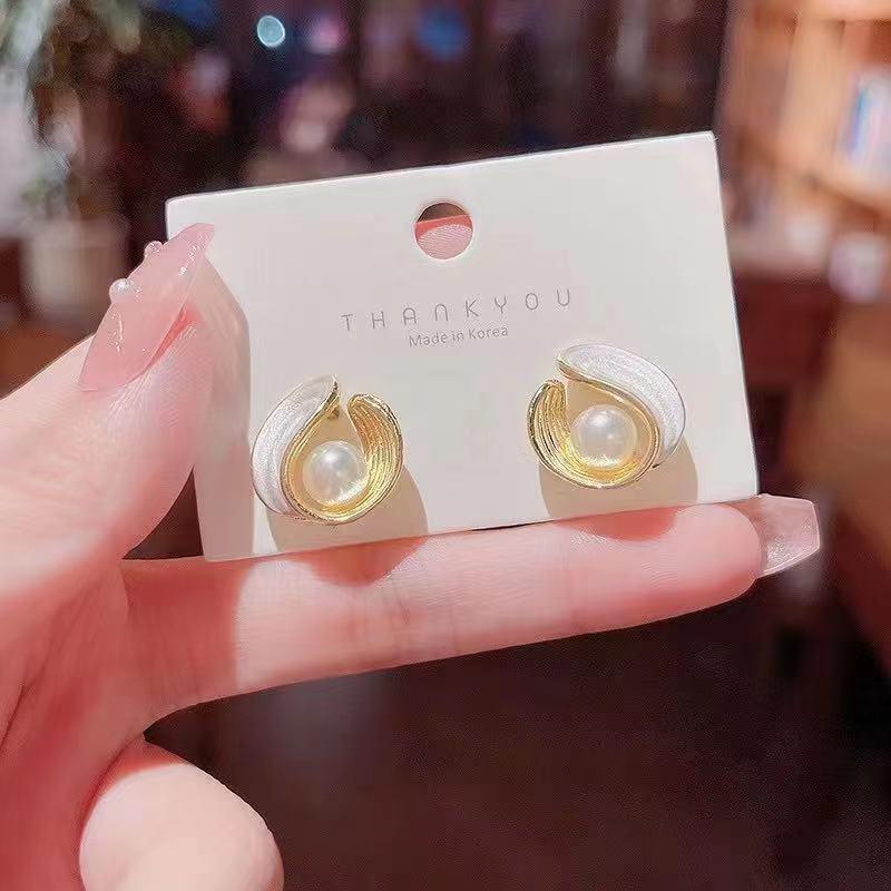 Number28 - 耳環 珍珠花造型耳針式抗過敏耳環 282460-細節圖2