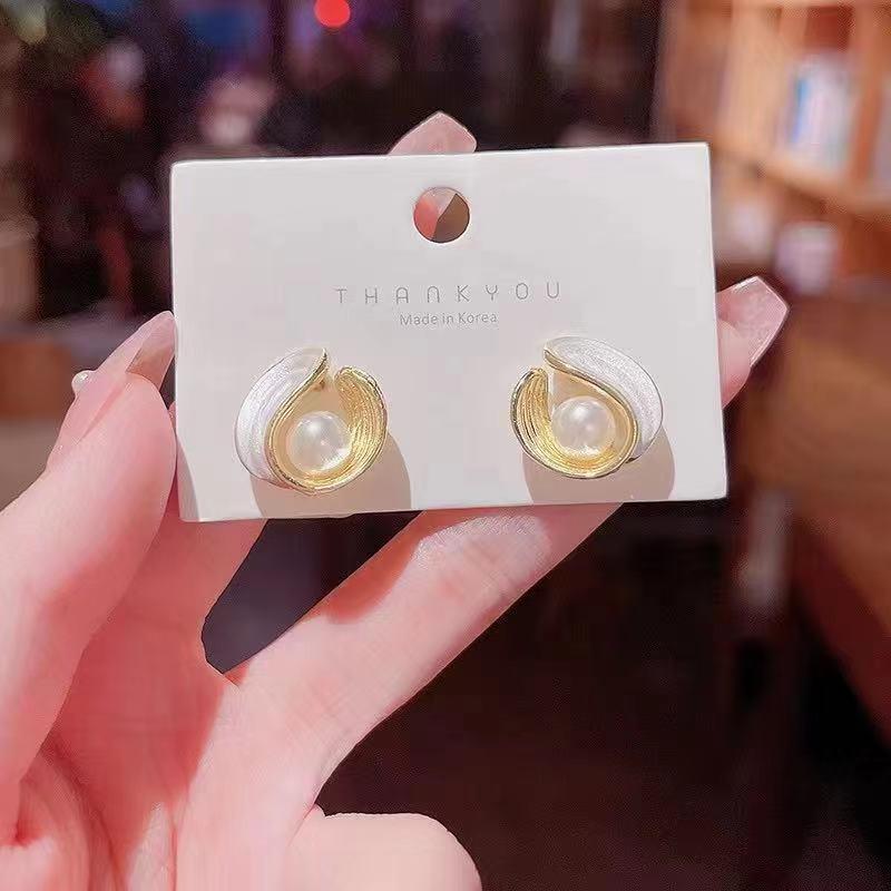 Number28 - 耳環 珍珠花造型耳針式抗過敏耳環 282460-細節圖4