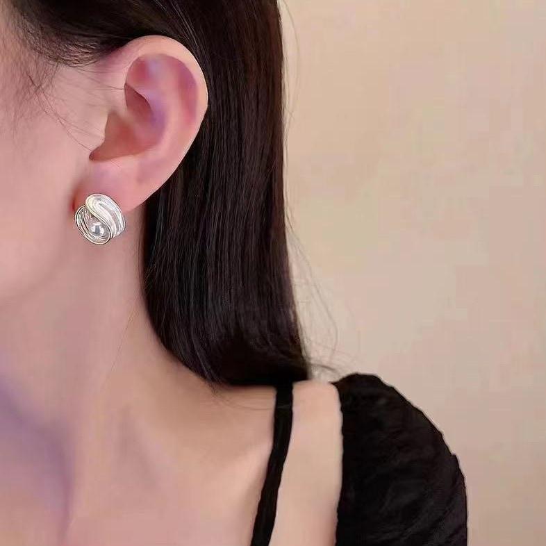 Number28 - 耳環 珍珠花造型耳針式抗過敏耳環 282460-細節圖5