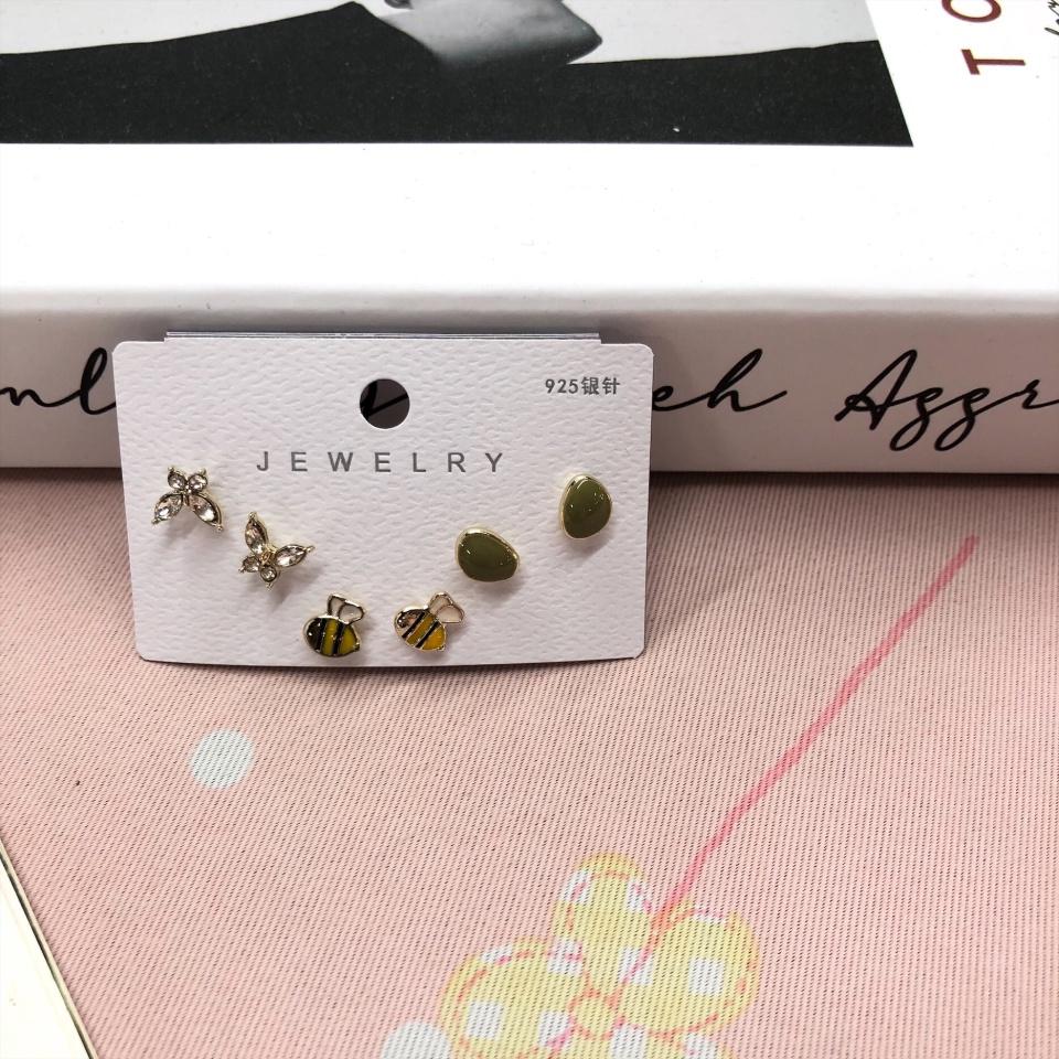 Number28 - 耳環 小蜜蜂蝴蝶造型耳針式抗過敏耳環 282462-細節圖2