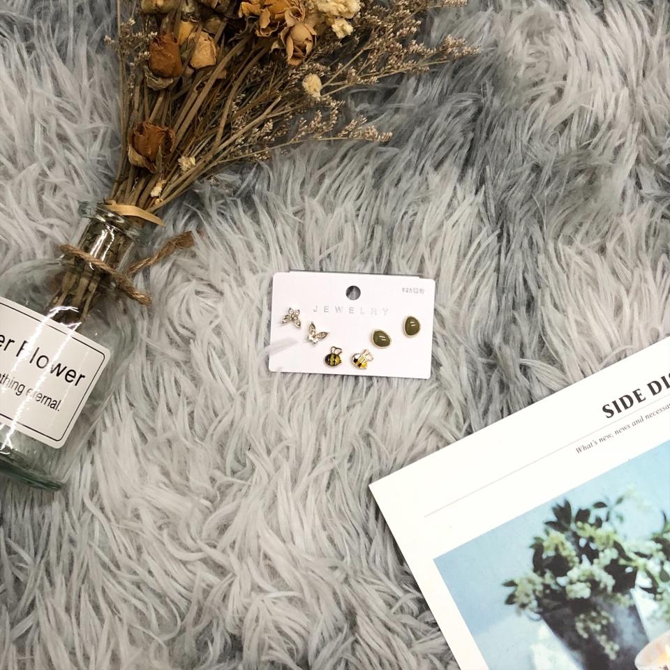 Number28 - 耳環 小蜜蜂蝴蝶造型耳針式抗過敏耳環 282462-細節圖3