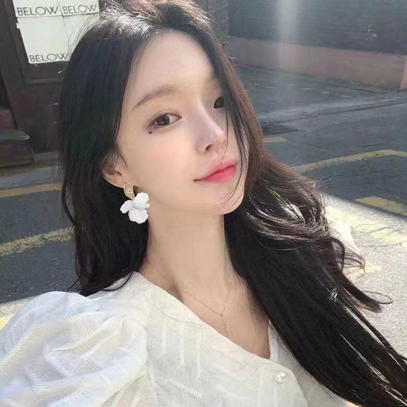 Number28 - 耳環 紋路花瓣垂墜耳針式抗過敏耳環 282454-細節圖2