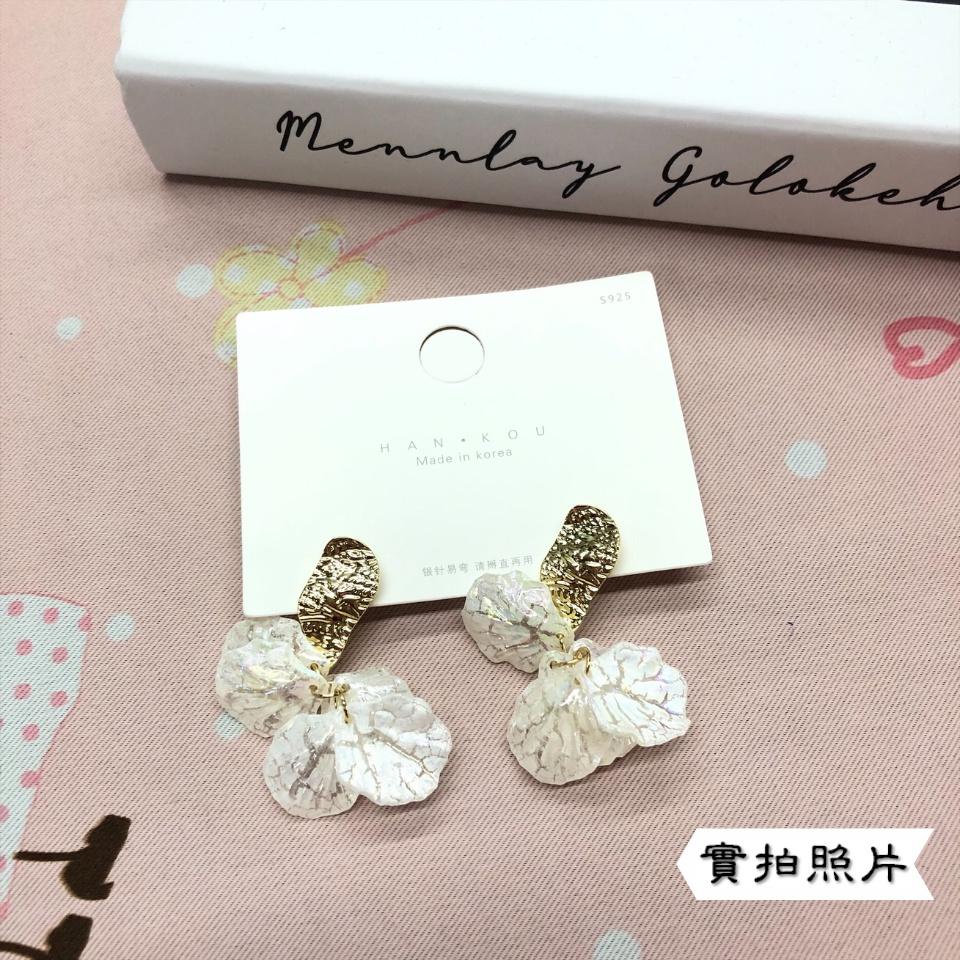 Number28 - 耳環 紋路花瓣垂墜耳針式抗過敏耳環 282454-細節圖8