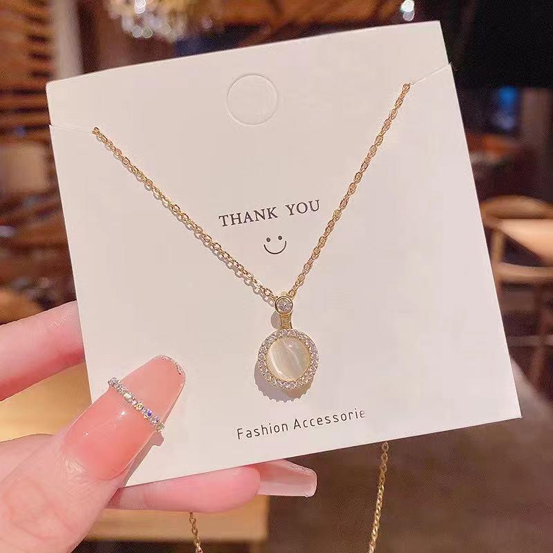 Number28 - 鍍金圓形鑲鑽旋轉墜飾項鍊 282283-細節圖3