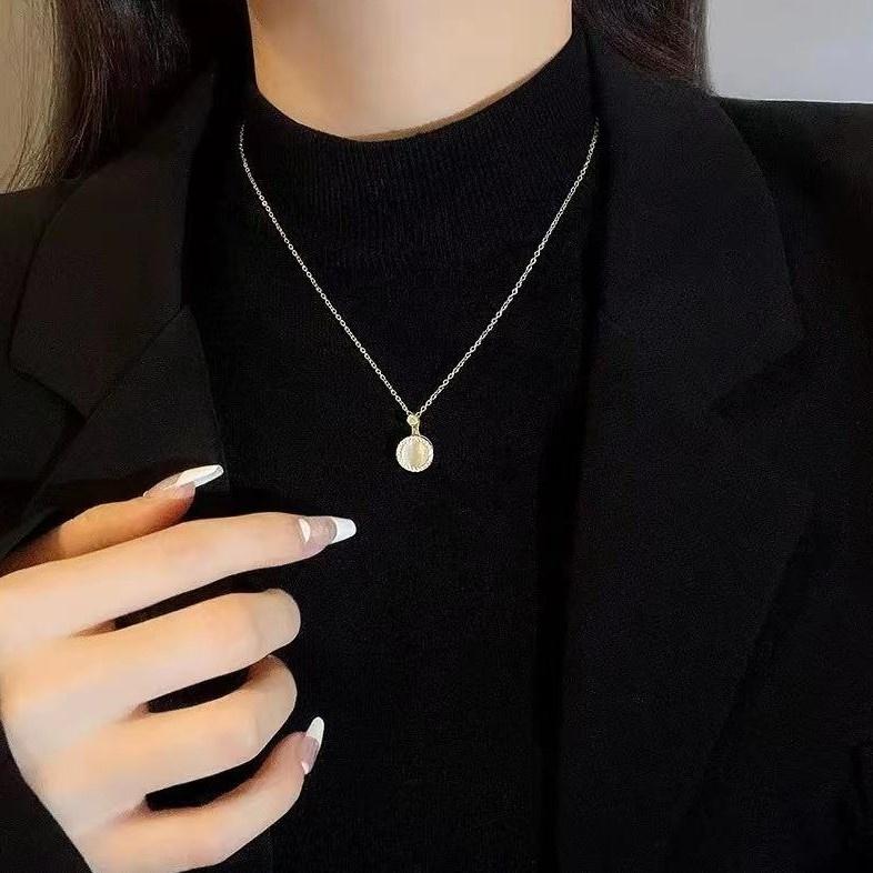 Number28 - 鍍金圓形鑲鑽旋轉墜飾項鍊 282283-細節圖4