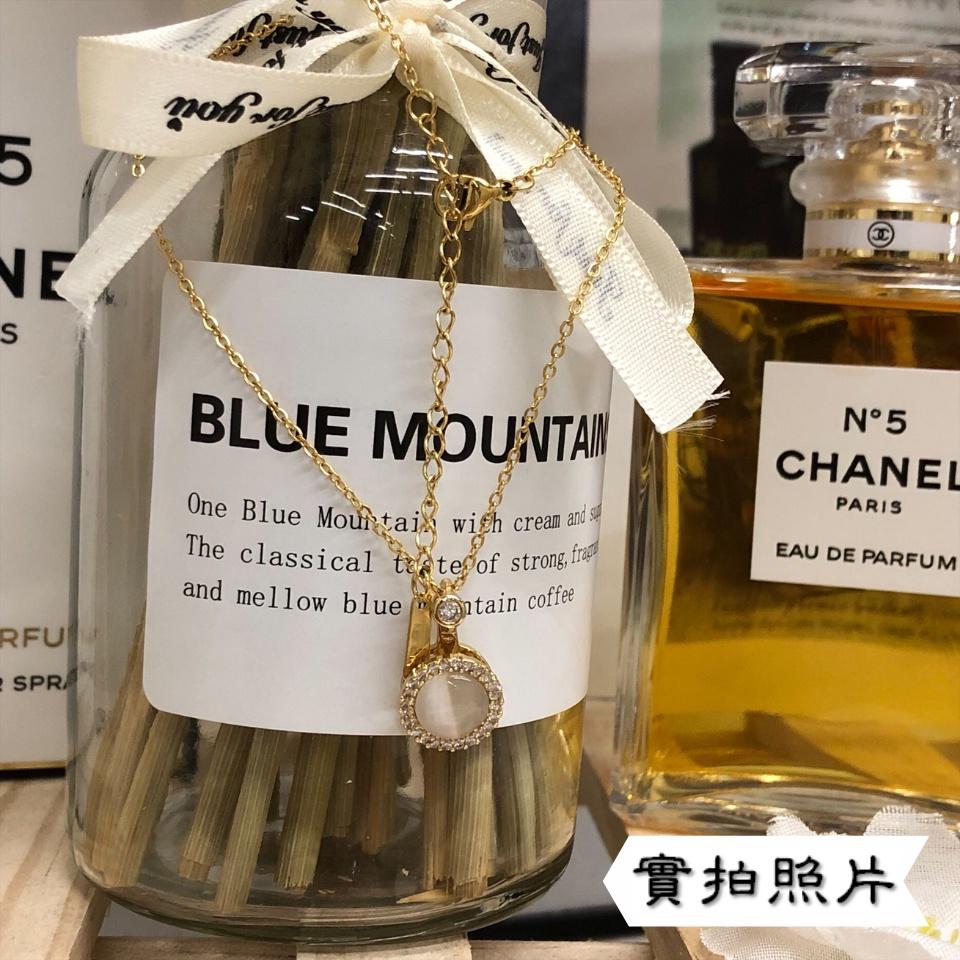 Number28 - 鍍金圓形鑲鑽旋轉墜飾項鍊 282283-細節圖6