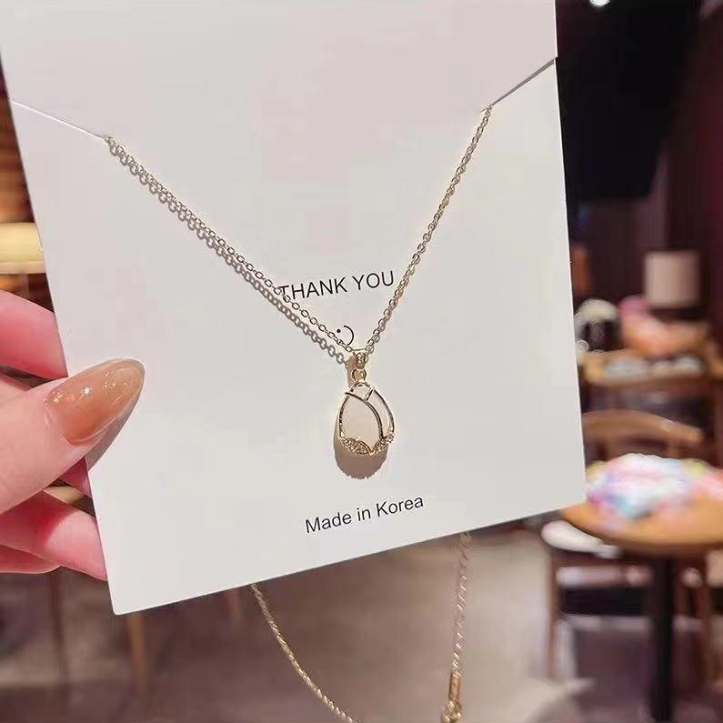 Number28 - 項鍊 韓版金邊花朵造型項鍊 282476-細節圖3