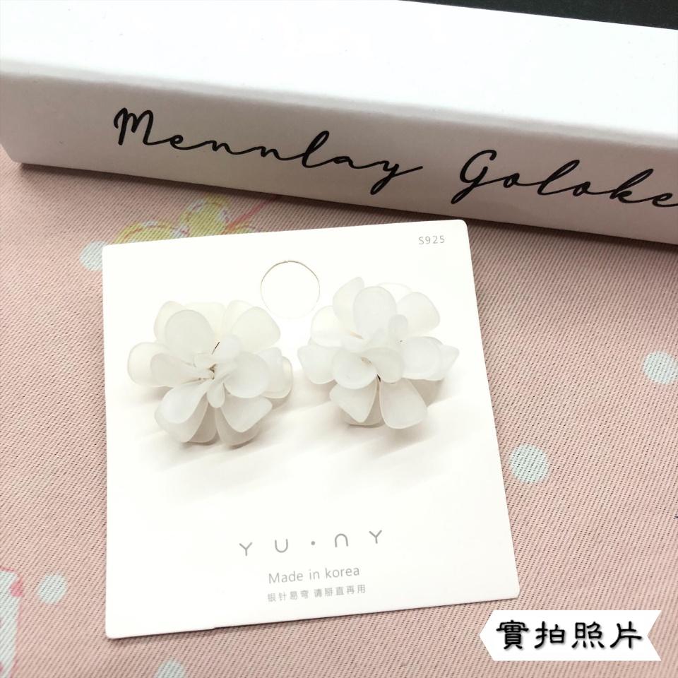 Number28 - 耳環 透明立體花辦耳針式抗過敏耳環 282450-細節圖8