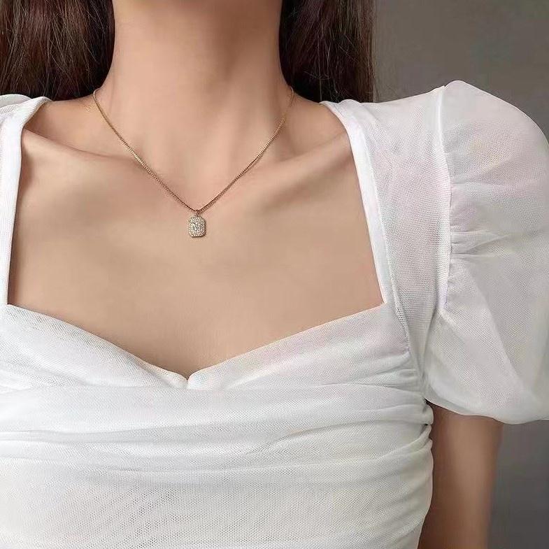 Number28 - 項鍊 韓版M字母鎖骨項鍊 282471-細節圖7