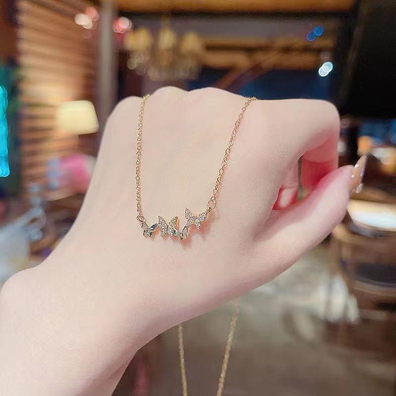 Number28 - 鍍金4隻蝴蝶飛舞項鍊 282282-細節圖5