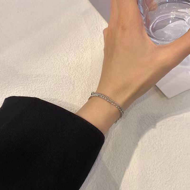 Number28 - 手鍊 簡單雙條銀手鍊 282491-細節圖2