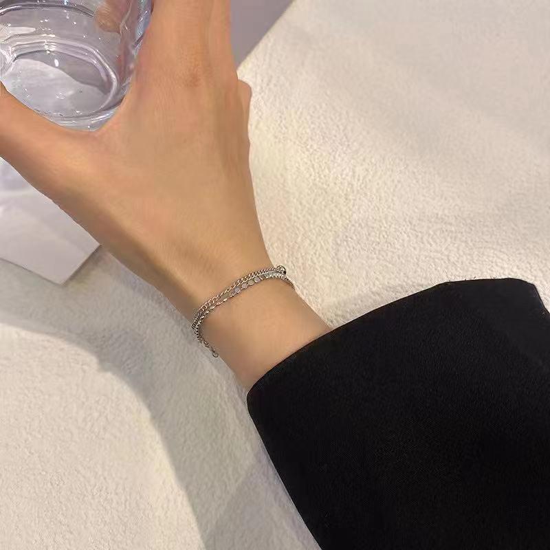 Number28 - 手鍊 簡單雙條銀手鍊 282491-細節圖4