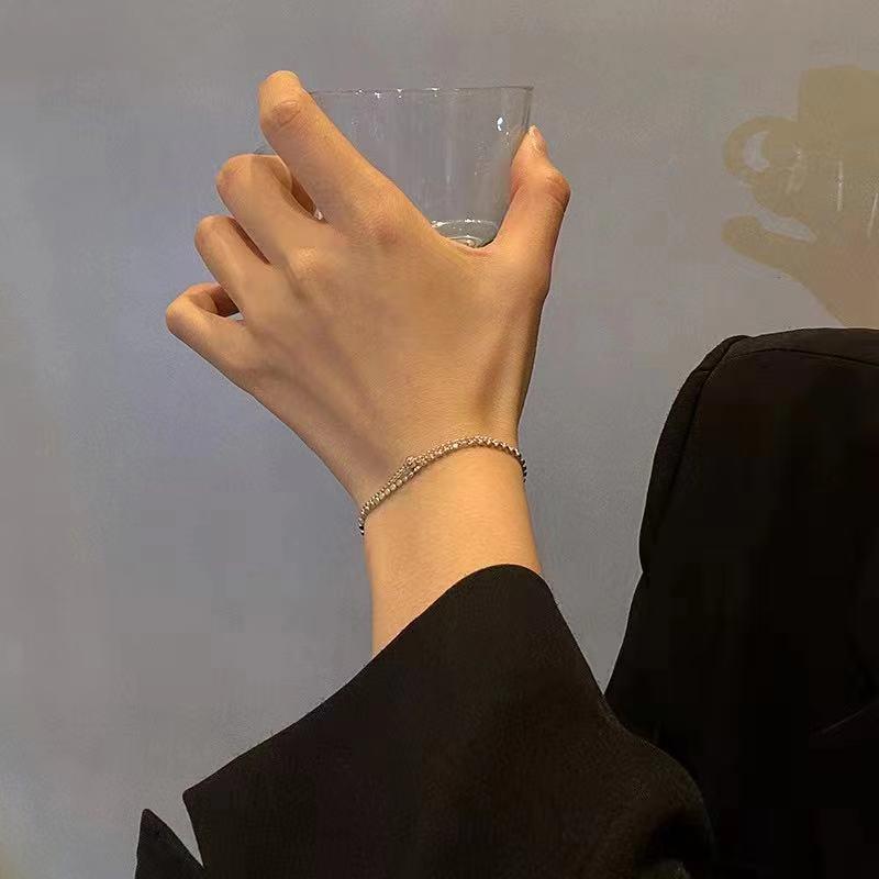 Number28 - 手鍊 簡單雙條銀手鍊 282491-細節圖7