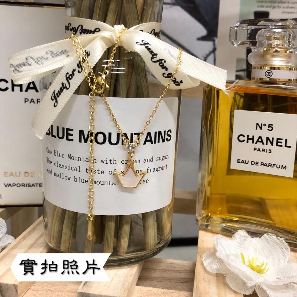 Number28 - 鍍金圓形鑲鑽搭金邊小皇冠墜飾項鍊 282288-細節圖8