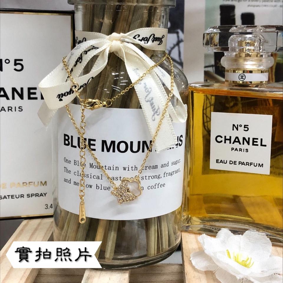 Number28 - 鍍金鑲鑽蝴蝶金邊梅花項鍊 282285-細節圖5