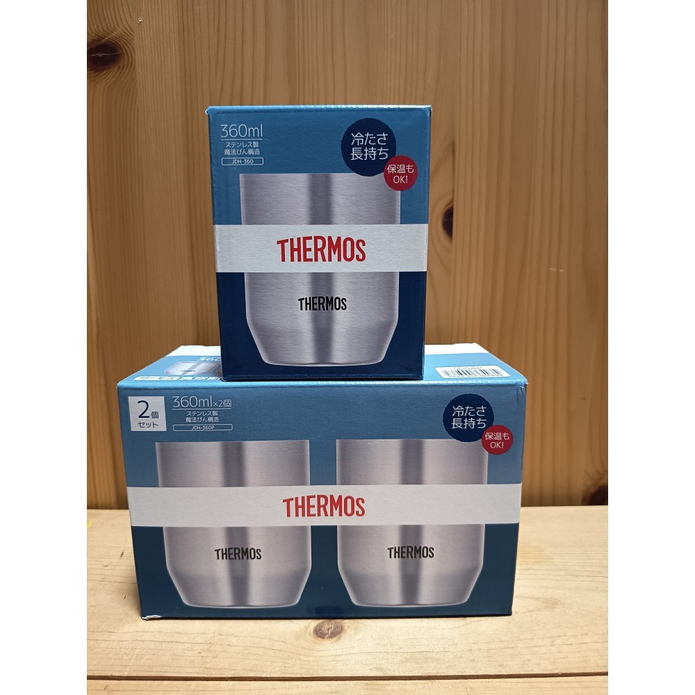 <免運>THERMOS膳魔 師360ml不鏽鋼杯 真空隔熱保冷 單入組/兩入組 JDH-360P對杯 酒杯 茶杯 咖啡杯-細節圖2