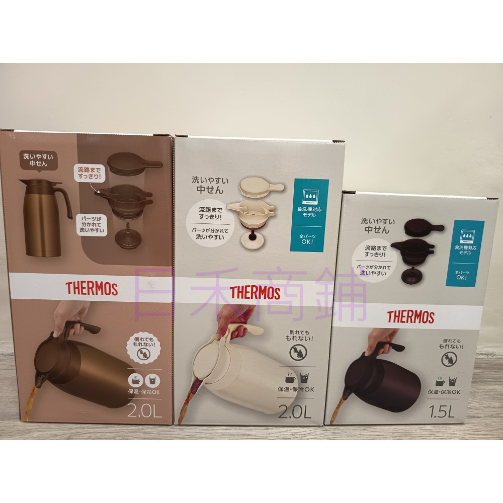 <免運>THERMOS膳魔師 1.5L 2L不鏽鋼冷水壺 保溫壺 保熱 保冰 節能 保溫瓶 TTG-2000  可機洗-細節圖6