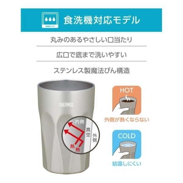 <現貨，免運>日本  膳魔師THERMOS 400ml 不鏽鋼杯 真空保冷隔熱 幾何造型 可機洗 JTC-400系列-細節圖7