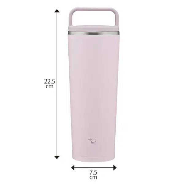 免運送提袋>日本象印  400ml 玫瑰粉 可機洗 不鏽鋼真空提把式隨行杯 吊環 隨行杯 保溫杯  SX-JS40-PM-細節圖6